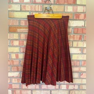 Vintage Plaid Pleated Skirt